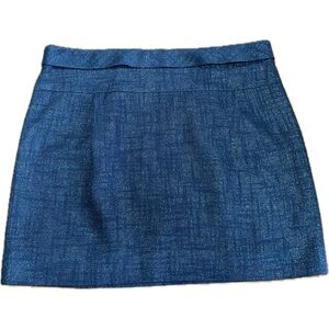 J. Crew sparkly dark blue metallic cotton/linen skirt. (JJ184)